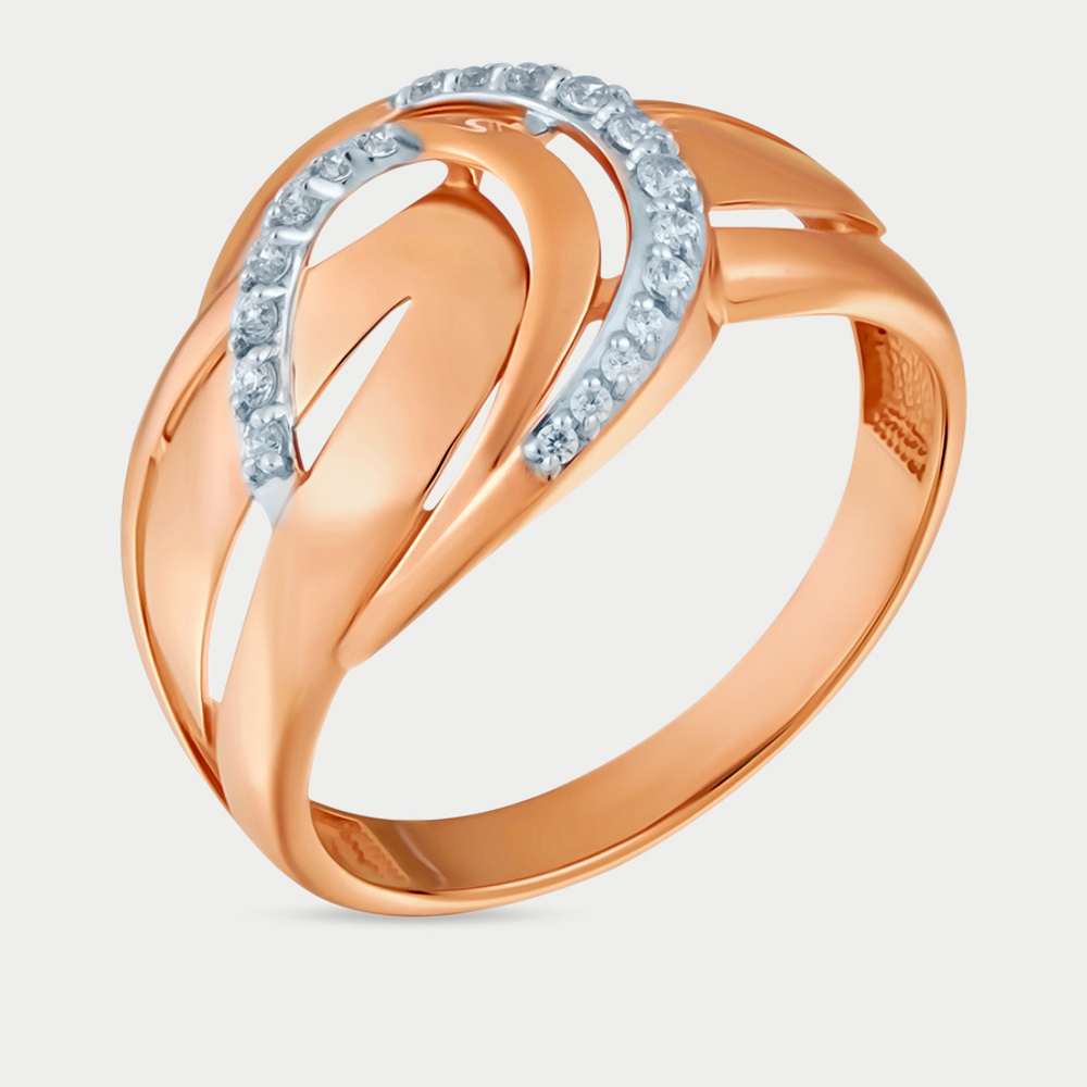 Кольцо для женщин из розового золота 585 пробы с фианитами (арт. 012191-1102)