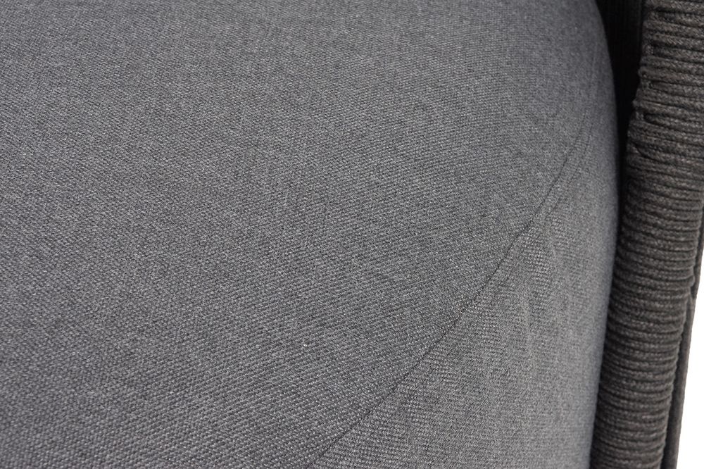 "Монтелла" кресло плетеное из роупа, каркас алюминий темно-серый (RAL7024) муар, роуп темно-серый круглый, ткань темно-серая 027