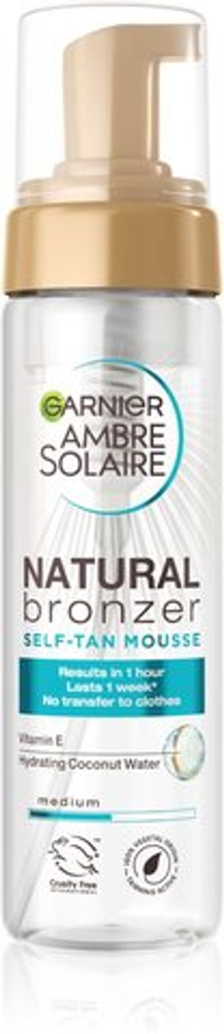 Garnier Ambre Solaire Natural Bronzer - Увлажняющая пена-автозагар для лица и тела /   200  ml  / GTIN 3600542298278