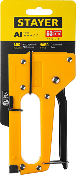 STAYER A-53, тип 53 (A/10/JT21) 23GA (4 - 8 мм), пластиковый степлер (3140)