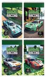 Блокнот А7 40л. клетка "Майнкар" греб. мел. карт., спл. Уф-лак (Schoolformat)