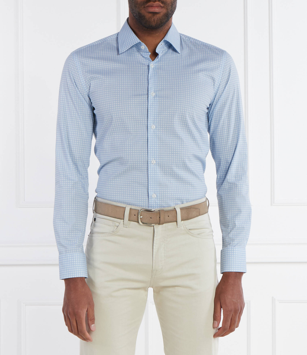 Рубашка H-HANK-kent-C1-214 BOSS BLACK - голубой(50512653)