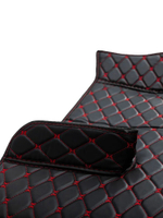 Ковры 3D FAW J7 (экокожа, черный, красная строчка)