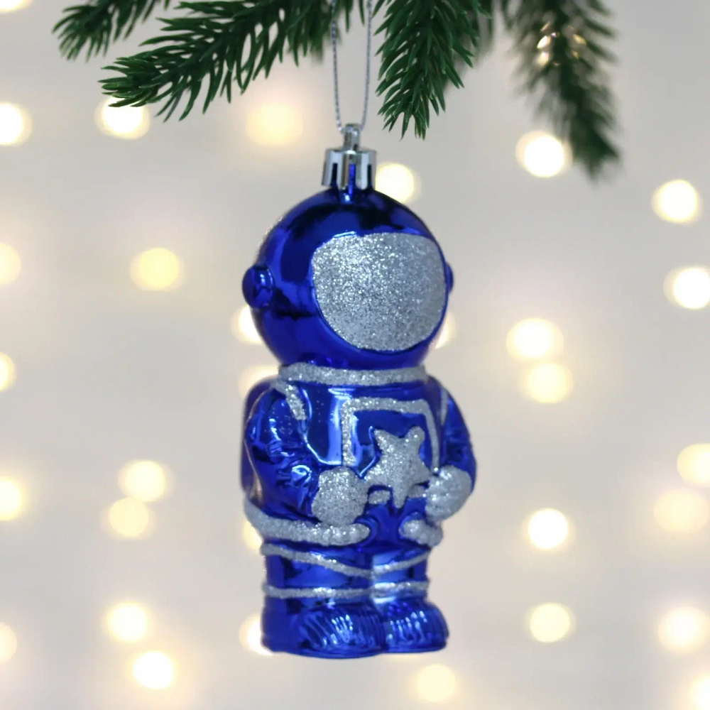Елочная игрушка «Звёздный космонавт» 5.5*4.5*10 см, Синий