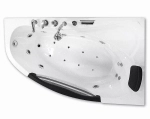 Ванна акриловая Gemy Glass Panel G9046 K 161х96 белая с гидромассажем