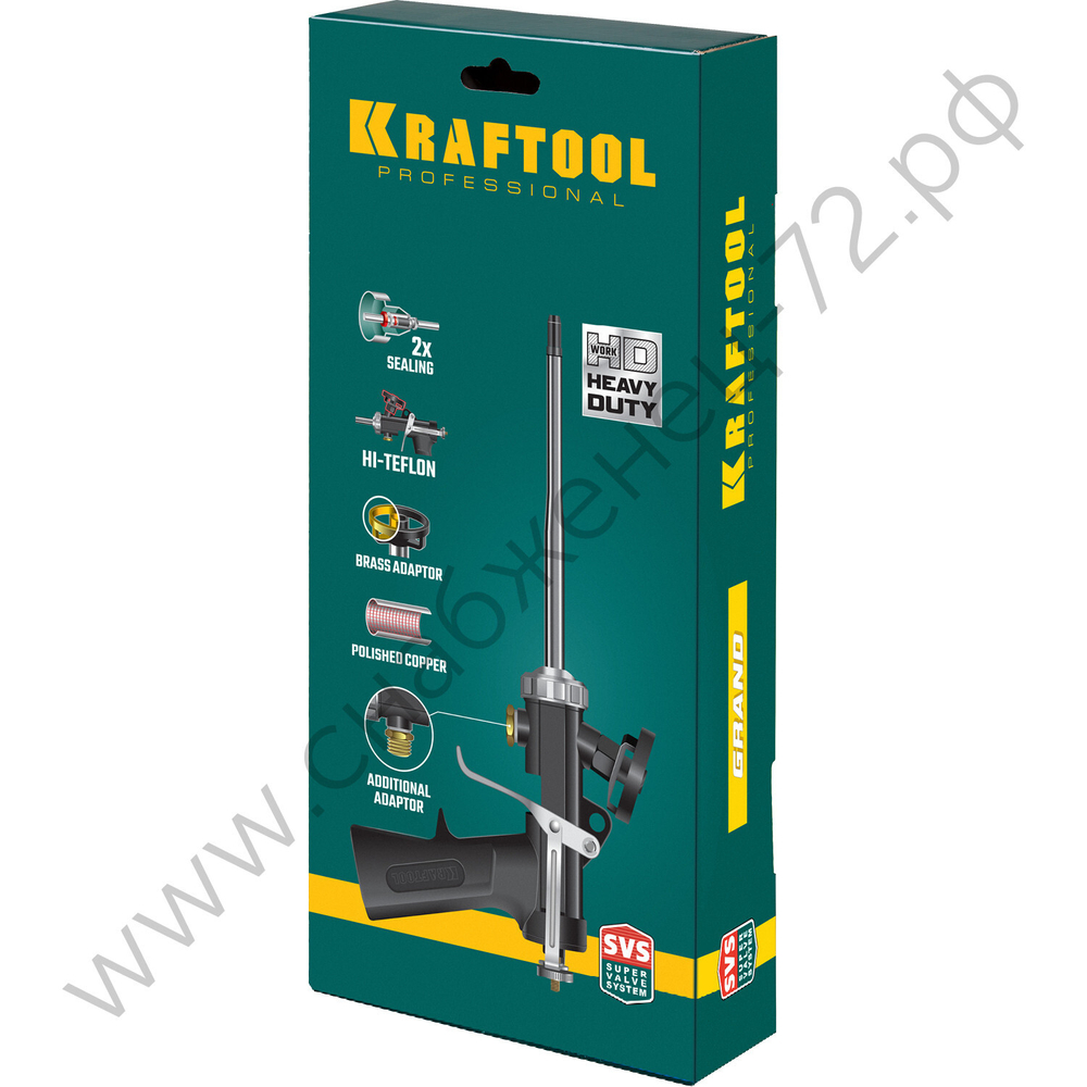 KRAFTOOL Grand, цельнометаллический пистолет для монтажной пены (06853)