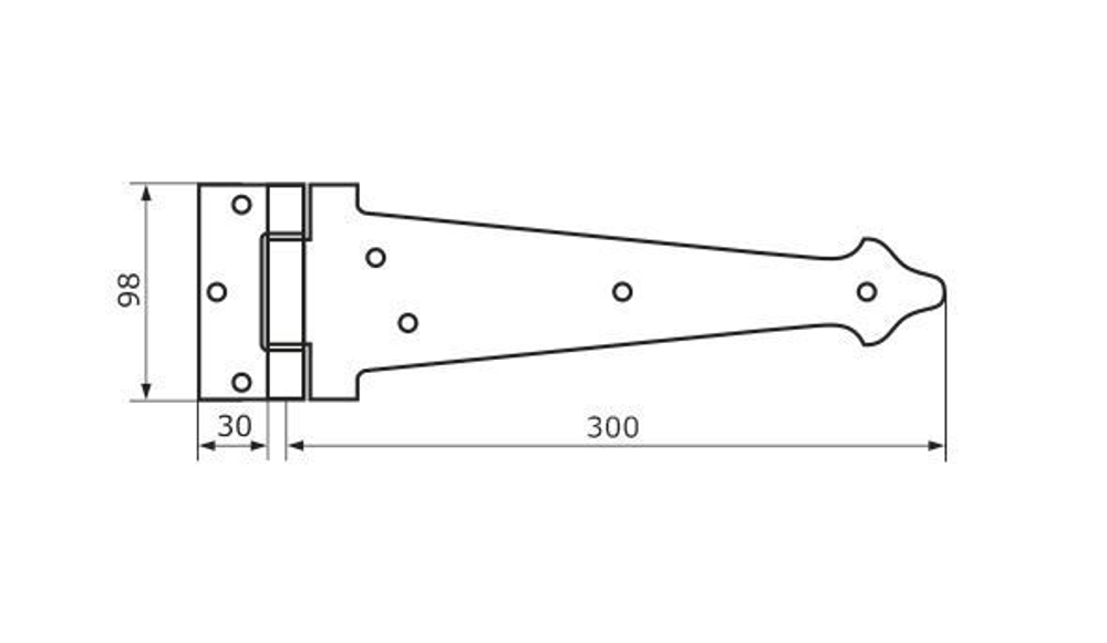 Петля  - стрела фигурная ПС - 300 черная мод. 3 (Тонар-Домарт)\10