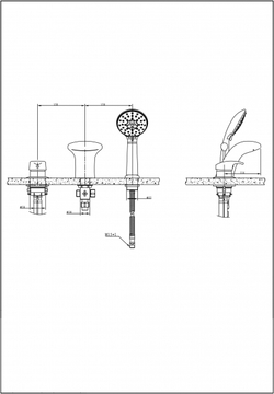 Встраиваемый смеситель на 3 отверстия Bravat Cobra