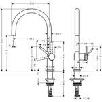 Смеситель для кухни Hansgrohe Talis M54 72843670 черный матовый