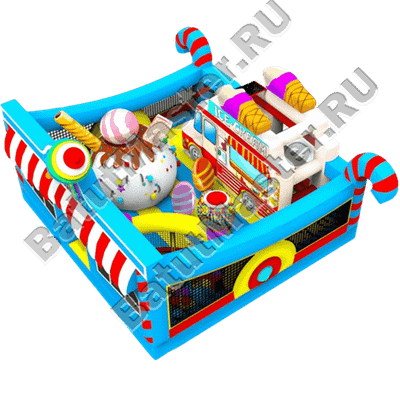 Коммерческий надувной батут "Мороженое" 6*6*3.5 м