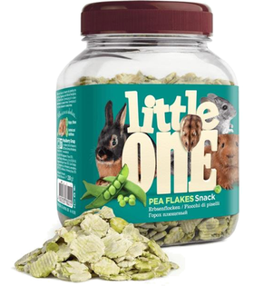 Литтл Уан Лакомство для грызунов Плющенный горох, банка 230гр.