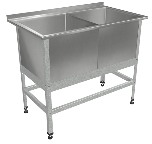 Ванна котломоечная двухсекционная "Бизнес" ВМБк, 1550x800x860 мм, с бортом