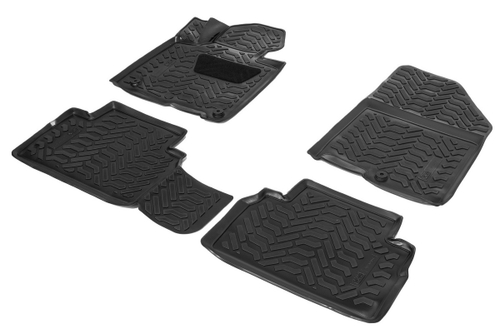 Коврики в салон автомобиля AutoFlex для Hyundai Santa Fe IV поколение (5 мест) 2018-2021, полиуретан, с крепежом, 4 части, 9230401