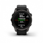 Смарт часы Garmin Epix Pro (Gen 2) Sapphire Edition 42 мм, титановый, угольно-серый, DLC, черный ремешок