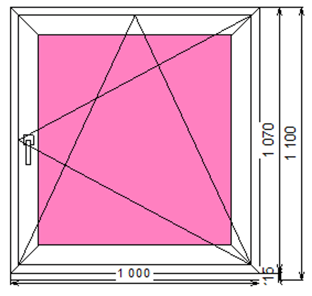 Пластиковое окно 1070 х 1000 ТермА Эко