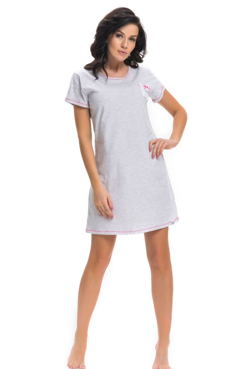 Светло-серая сорочка с накладным кармашком (Размер: S) (Цвет: светло-серый)