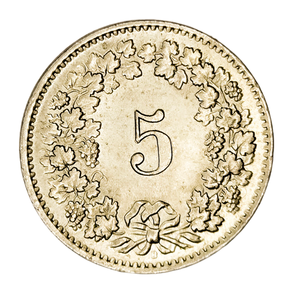 Switzerland, 5 Rappen, 1957 – Libertas Series, XF