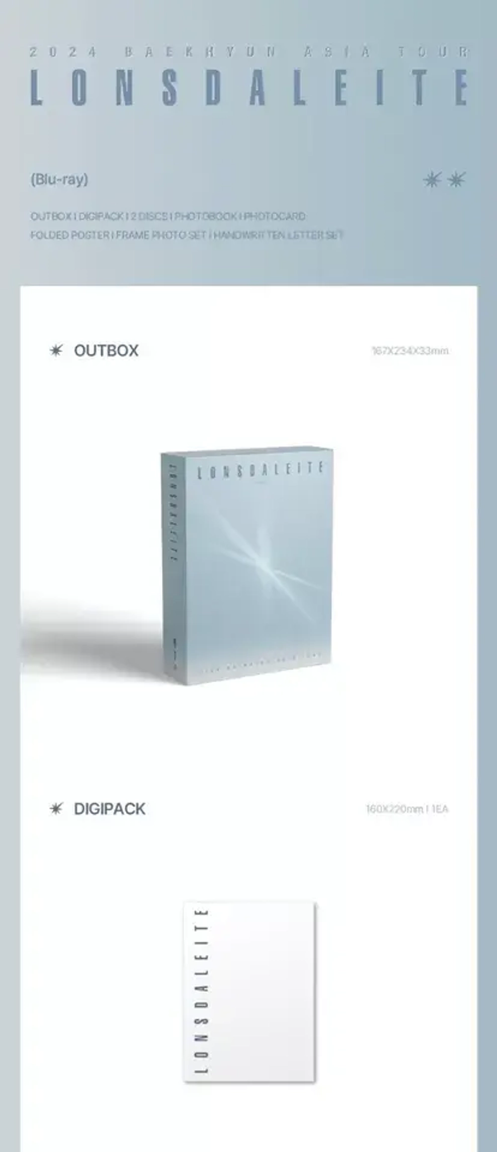BAEKHYUN EXO - 2024 Asia Tour Lonsdaleite in Seoul Blu-ray