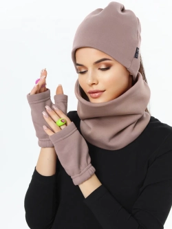 Шапка бини с начесом для хвоста, дред и кос