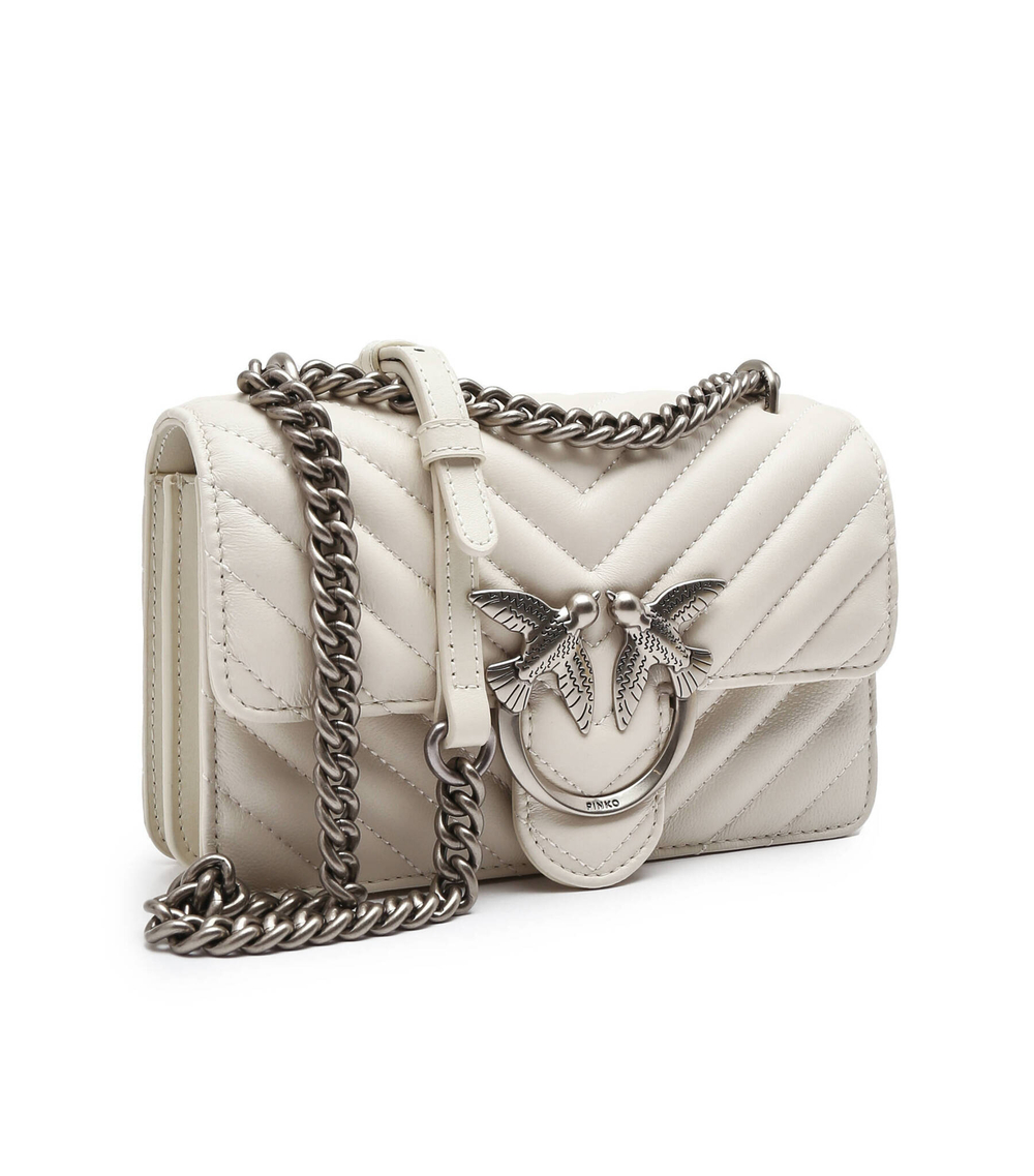 Кожаная сумка-мессенджер LOVE ONE MINI DC Pinko - белый(100074 A0GK)