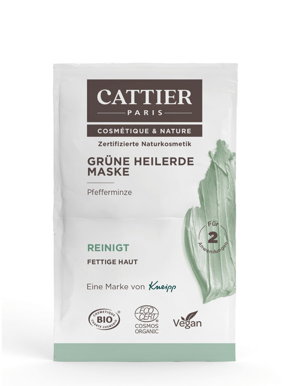 Саше с целебной глиняной маской Cattier Green Healing Clay Mask, 12 мл