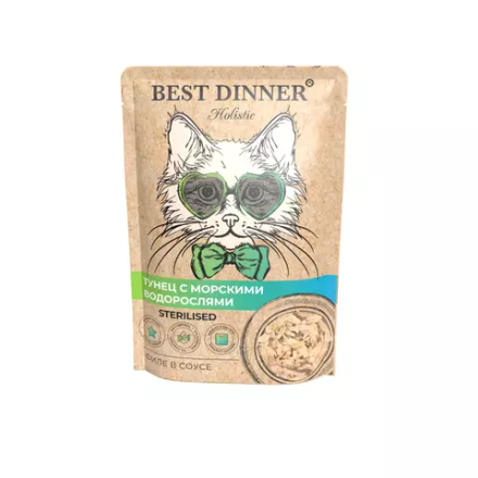 Best Dinner Holistic пауч Тунец с морскими водорослями в соусе 70 гр (Тайланд)