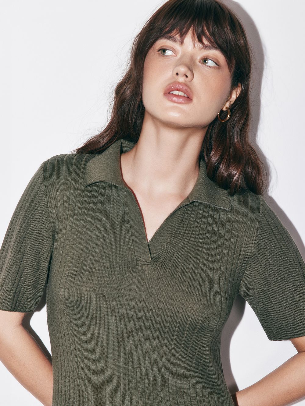 Платье поло вязаное "Олива" женское