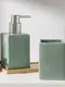 Набор аксессуаров для ванной комнаты SAVANNA Square, 3 предмета (дозатор для мыла, стакан, подставка), цвет зелёный