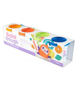 Тесто для лепки BabyDough, набор 4 цвета (синий, нежно-зеленый, красный, оранжевый)