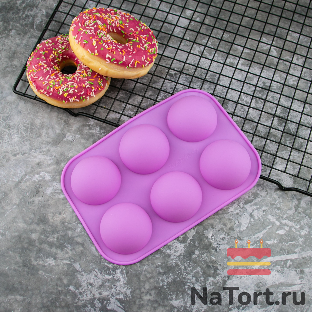 Силиконовая форма «Полусфера» 5 см, 6 ячеек