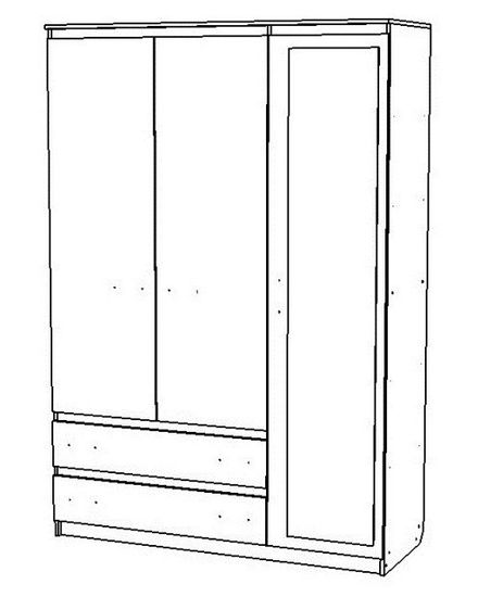 Шкаф ВЕНА-3 с зеркалом левый