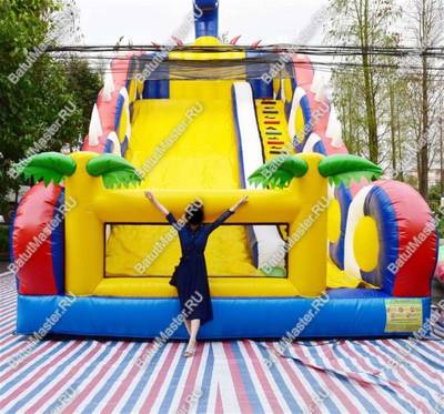 Батут-горка "Дракон синий", 10*5*8 м