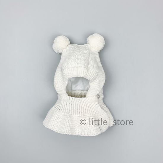 Шапка-шлем демисезонная "Шоколадка" молочная