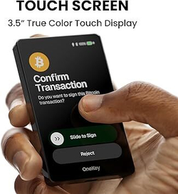 OneKey Pro Cold Wallet — Премиальное автономное хранилище для криптоактивов с 4× чипами EAL6+, сенсорным экраном 3.5”, разблокировкой по отпечатку пальца и поддержкой 5500+ монет, включая BTC и ETH (черный)