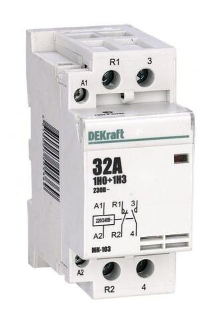 Контактор модульный МК-103 1НО+1НЗ 32А 230В DEKraft 18072DEK