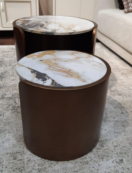 Журнальный столик Savoy Ø45х45 см, белая керамика