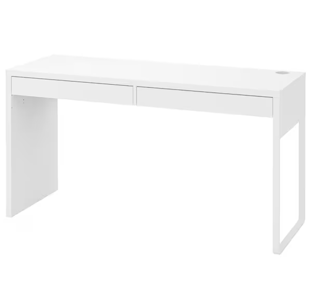 МИККЕ MICKE Стол письменный 142x50 см два ящика, белый