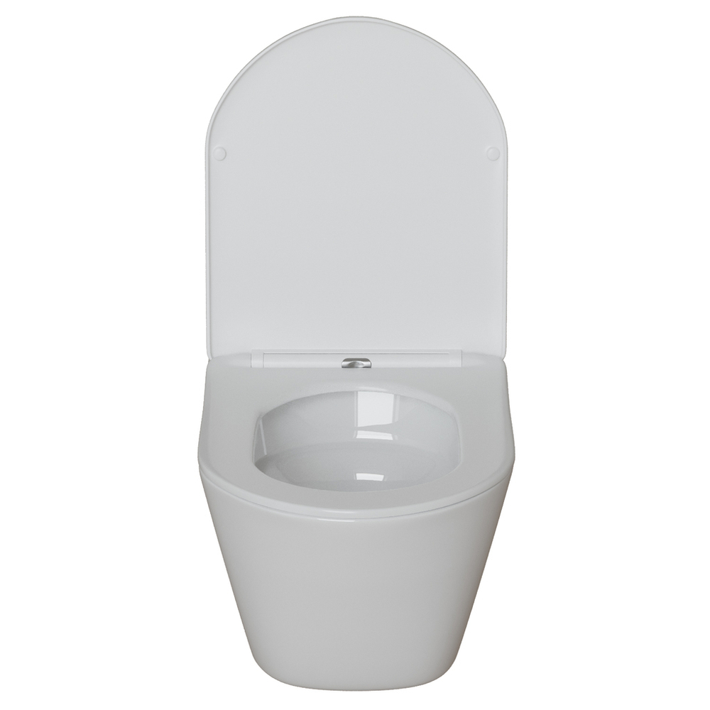 Унитаз подвесной безободковый WAVE PRIME Tornado3.0 сид. дюропласт, м/л, быстр, БЕЛЫЙ глянец (L)