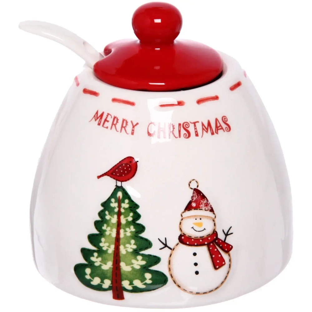 Банка керамическая 200мл «Новогодние чудеса» с ложкой