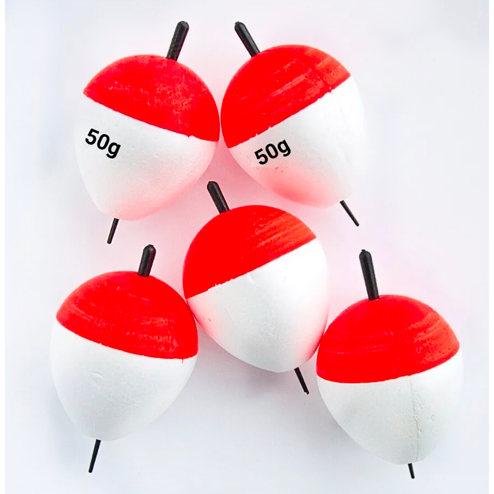 Набор поплавков щучьих 20 гр - красно-белые