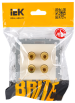 BRITE Аудиорозетка 4-местная РА10-БрКр бежевый IEK