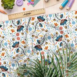 Ткань шелк Армани классический цветочный орнамент