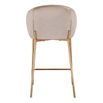 Стул полубарный Coral, велюр, серо-бежевый