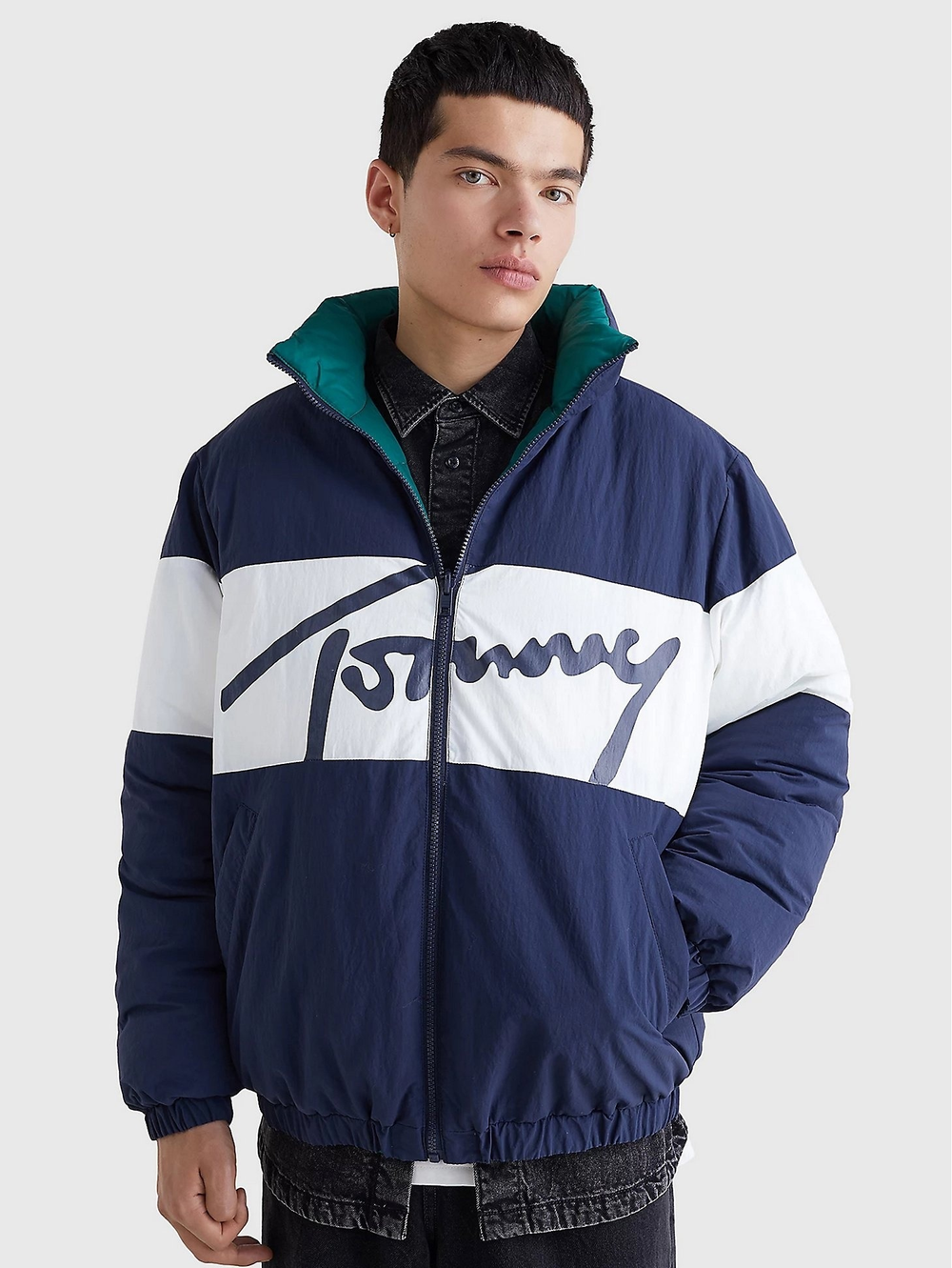 Пуховик Tommy Jeans Reversible Logo Puffer Twilight Navy / Multi