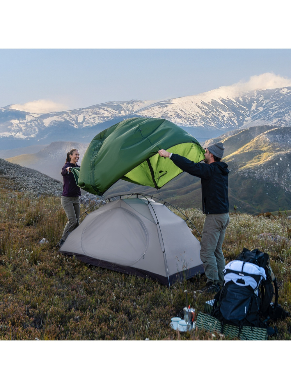 Палатка Naturehike Cloud-Creek PRO, 2-местная, зеленая