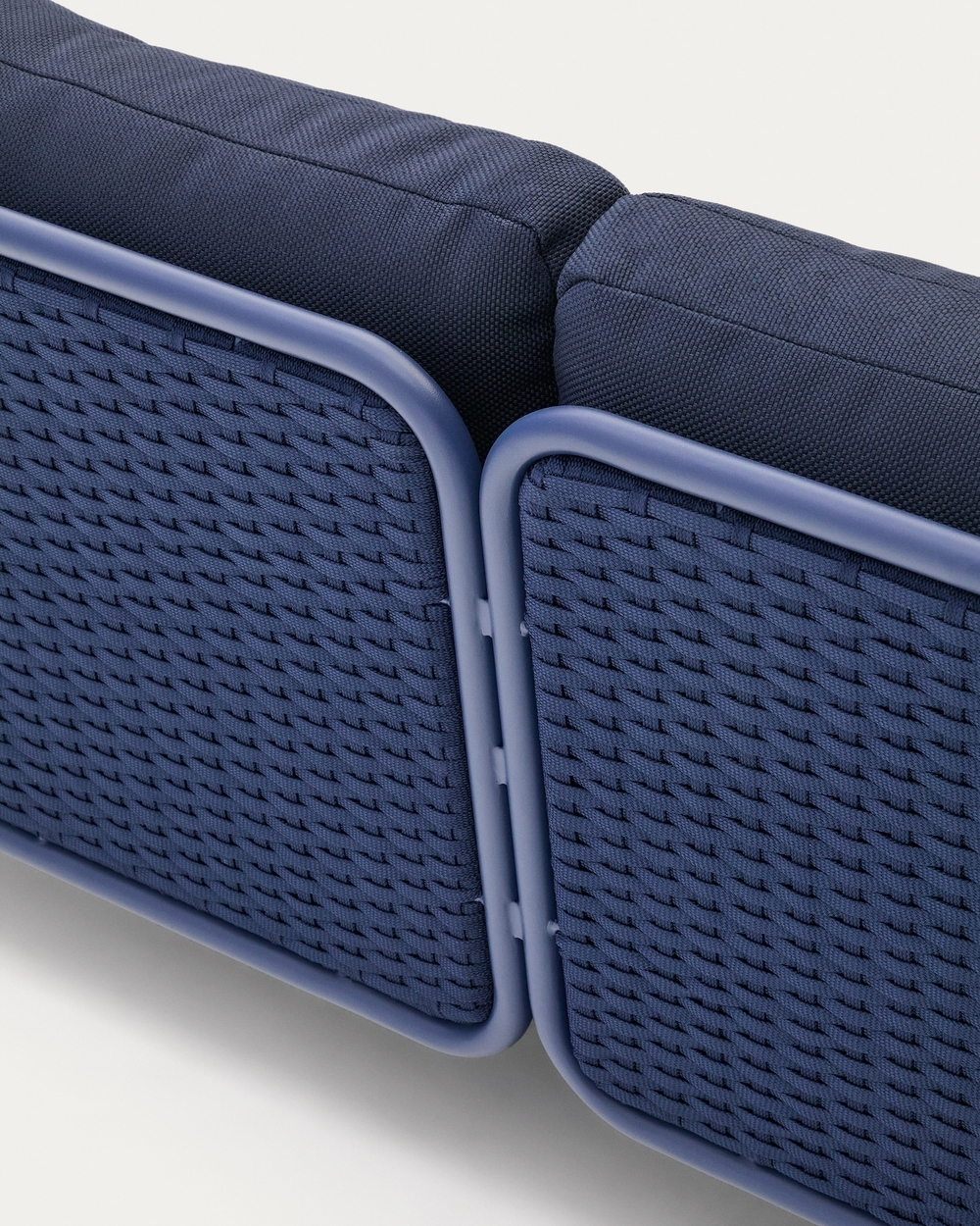 Уличный 3-местный диван Sedalis из алюминия и синей веревки 210 см
