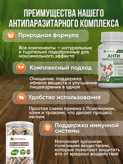 Набор Антипаразитарный (антипаразитарный комплекс, псиллиум в капсулах, гречишный чай)