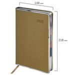 Ежедневник датированный 2025 А5 148х218 мм GALANT "Infinity Silver", под кожу, бежевый, 115725