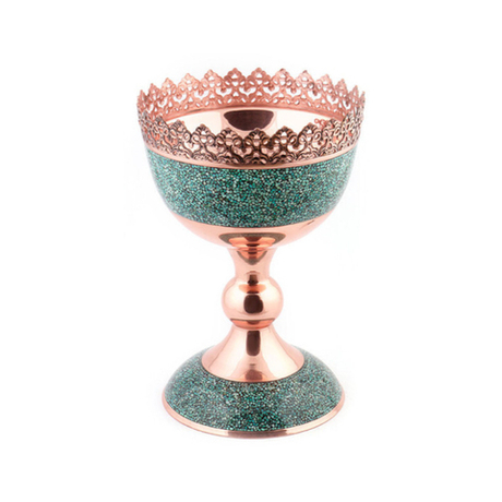 Ваза конфетница фирузе куби Arahonar 6333099 натуральная бирюза Иран