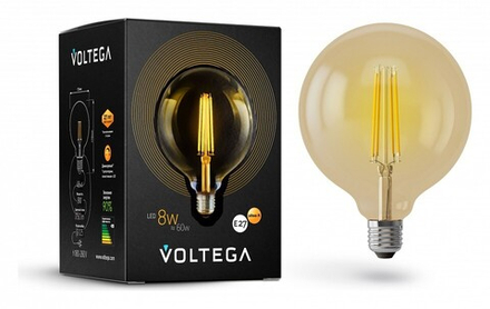 Лампа светодиодная Voltega Globe E27 8Вт 2800K 6838
